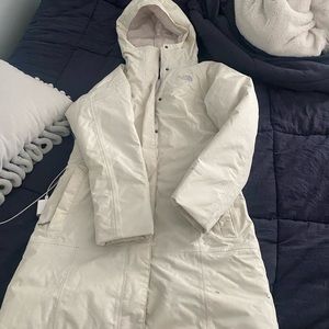 white north face parka